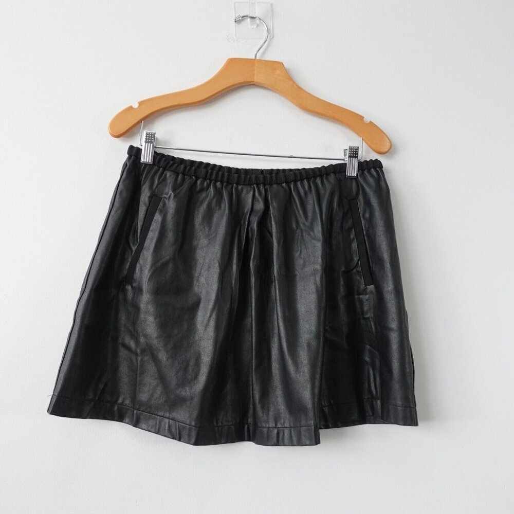 Aritzia Black Faux Leather Mini Skirt